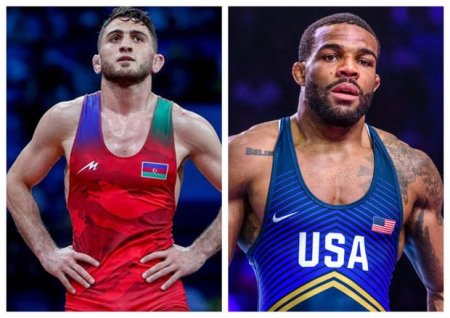 Hacı Əliyev olimpiya və dördqat dünya çempionuna qarşı - FOTO