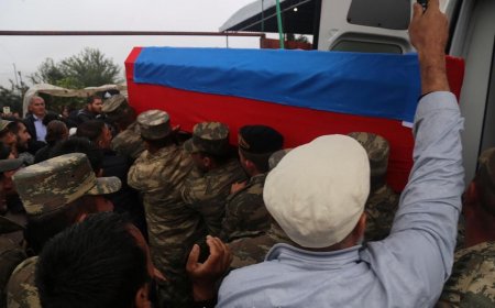 Şəhid hərbçimiz dəfn edilib - YENİLƏNİB