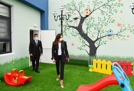 Mehriban Əliyeva Şağanda uşaq bağçasının açılışında - FOTO